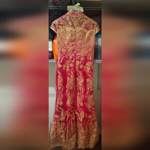 Elegant Pink and Gold Dress